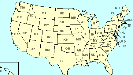 Map of the U.S.